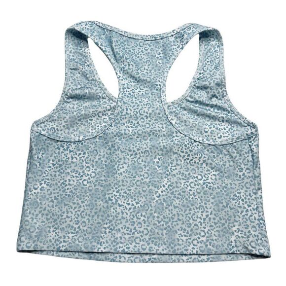 EVOLUTION AND CREATION Blue Cheetah Compression Crop Top - Picture 5 of 6